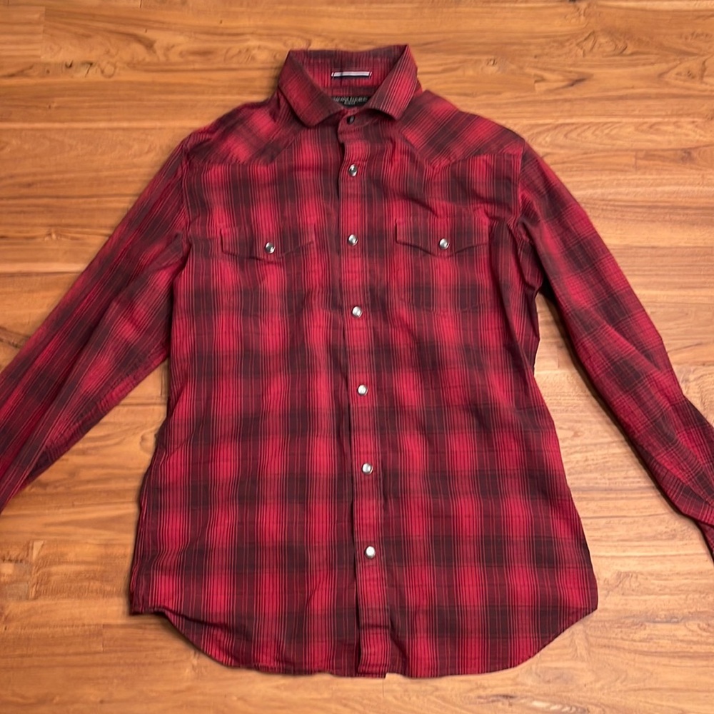 Banana Republic button down gingham red shirt size S Slim fit!